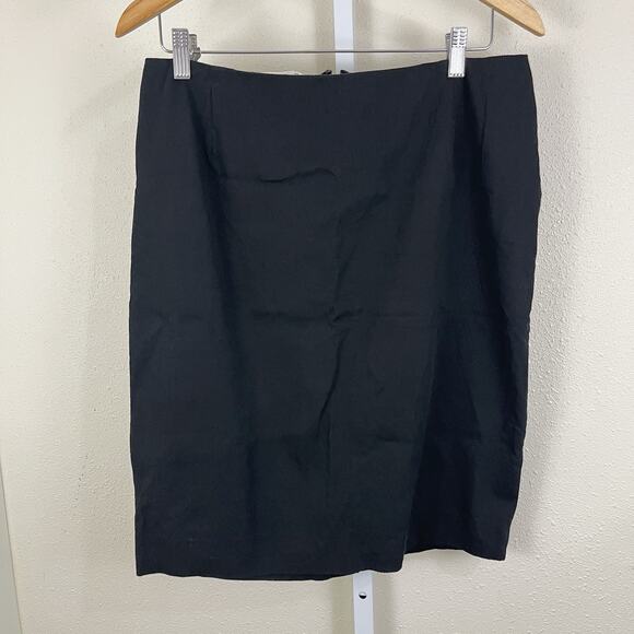 Prada 2010s 100% Cotton Pencil Skirt IT 42 US 6 Black - Picture 1 of 5